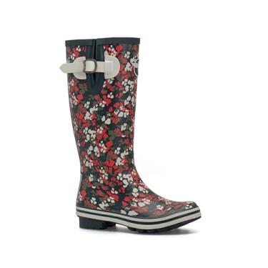 Imagem de Evercreatures Botas de chuva femininas à prova d'água, sapatos de jardim, uso ao ar livre, com palmilha confortável até o joelho, botas de chuva de borracha, botas de chuva, galochas, Memórias, 37