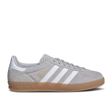 Imagem de adidas Originals Tênis masculino Gazelle Indoor, Cinza dois/branco nuvem/dourado metálico, 42