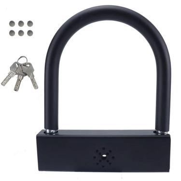 Imagem de Cadeado Trava Alarme Moto Bike Anti Furto Motocicleta Bicicleta Portao Segurança Proteçao Resistente