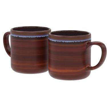 Imagem de American Atelier Canecas de café jumbo esmaltadas de cerâmica | Conjunto de 2 | Canecas de chá grandes com design de alça grande | Segura para lava-louças e micro-ondas | Feito de grés | 600 ml