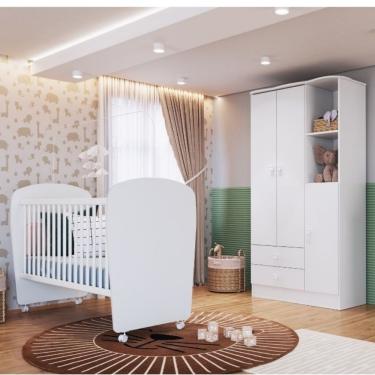 Imagem de Quarto de Bebê Berço e Guarda Roupa 3 Portas Tedy Percasa - Branco