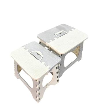 Imagem de Banqueta Banquinho Dobrável De Plástico Resistente Para Viagem(CINZA(PEQUENO),2)