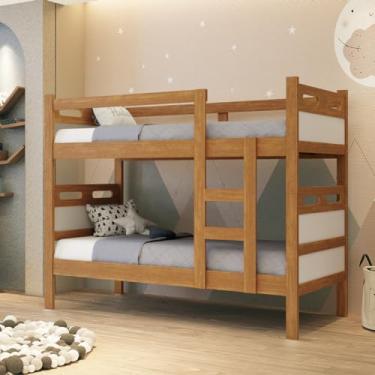 Imagem de Beliche Versátil Solteiro Que Vira Duas Camas 100% Mdf (NatureOffWhite)