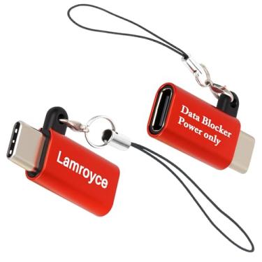 Imagem de Adaptador bloqueador de dados USB C, pacote com 2, USB tipo C macho para fêmea apenas para conector extensor de carregamento rápido, protege contra suco, recusa hacking fornece carregamento seguro