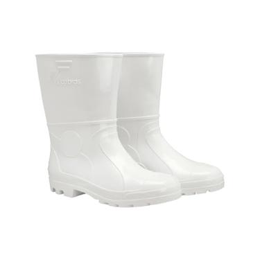 Imagem de Bota Galocha Pvc Branca Cano Medio Sem Forro Frigorifico Abatedouro Cozinha Industrial Laticinios Impermeavel Proteção Pvc (Branco, padrao, BR, Adulto, Numérico, 34.5)