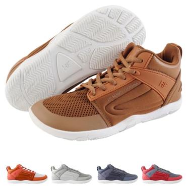 Imagem de Hike Footwear Lorana Tênis | Tênis ergonômico descalço para homens e mulheres uso diário | Zero Drop, solas flexíveis e finas | Botas de bico largo | Design ultraleve, Marrom, 7.5 Wide Women/5.5 Wide