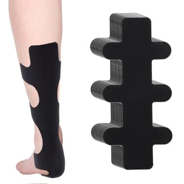 Imagem de 12 Peças Fita de Cinesiologia Pré-Cortada para Tendão de Aquiles, à Prova d'Água e Respirável Fita Atlética para Calcanhar Elástica Tiras Remendo Esportivo for Suporte Muscular Estabilidade