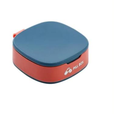 Imagem de Estojo pequeno para comprimidos, organizador de comprimidos diário de viagem, recipiente portátil para bolso de bolsa, suporte de medicamentos para vitaminas, óleos de peixe, suplementos (azul)