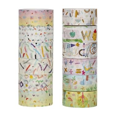 Imagem de Lindo conjunto de adesivos Washi de carimbo dourado, adesivos de bronzeamento redondos coloridos de animais decorativos para artes faça-você-mesmo artesanato suprimentos de diário scrapbook cartão