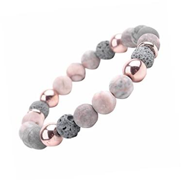 Imagem de 1 corrente de pulso de pedra vulcânica natural para contas vulcânicas para ioga, acessório elegante durável para aniversários, ocasiões especiais