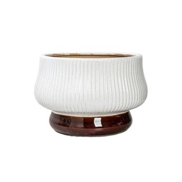 Imagem de Vasos de plantas Vaso de flores interno criativo cerâmica com pé alto e furos drenagem(Pequeno)