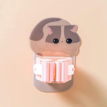 Imagem de Suporte de esponja de desenho animado - 4 opções de cores, suporte de parede sem broca, rack de drenagem adesivo para pia de cozinha, clipe de esfregão e organizador de esfregão (bonito e