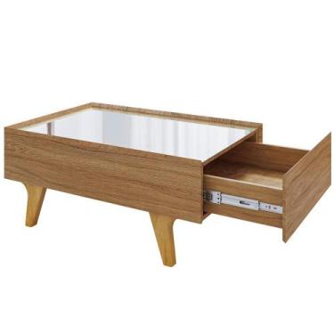 Imagem de Mesa De Centro Com Espelho 1 Gaveta Sena 90 Cm Bechara - BECHARA MÓVEI
