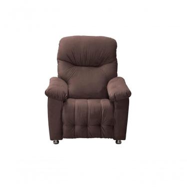 Imagem de Poltrona Do Papai Reclinável Virtus - Veludo Marrom Escuro