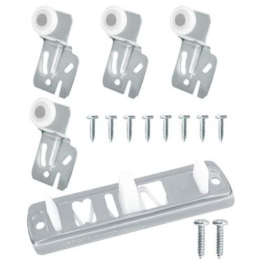 Imagem de Kit de substituição de rolo de porta deslizante de armário de 5 peças - Inclui 1 peça N6560 + 4 peças de rolos MP6501 e trilho deslizante, serve para ferragens de porta de guarda-roupa deslizantes