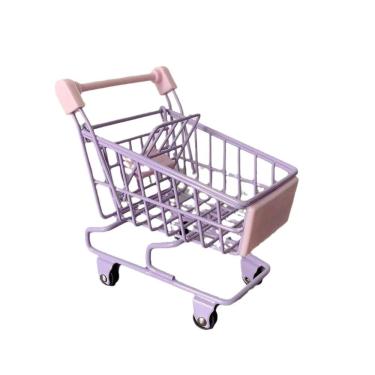 Imagem de Carrinho de compras em miniatura Dollhouse Furniture roxo em escala 1/12