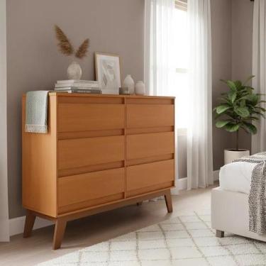 Imagem de Cômoda para Quarto Londres 6 Gavetas - Nature - CONFFORRT CASA