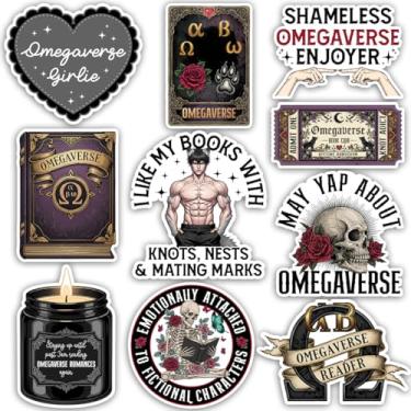 Imagem de HOSALA Pacote de adesivos Omegaverse (10 peças de 7,6 cm), adesivo engraçado Alpha Beta Omega BL Manhwa Yaoi, presente de amante de leitura Omegaverse feminino, decoração para laptop, tablet