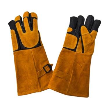 Imagem de FashionCha Luvas para Manuseio de Animais, Anti-Mordidas, Protetoras, Confortáveis ​​e Resistentes ao Calor, para Cães e Gatos, Ideais para Jardinagem e Camping, Preto Amarelo