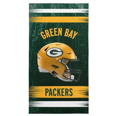 Imagem de Toalha de praia de microfibra NFL Green Bay Packers, 76 x 152 cm – Secagem rápida, resistente à areia, leve, altamente absorvente, design Blitz