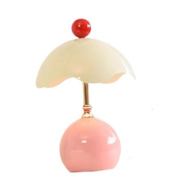 Imagem de Ｂｅｓｇａ Abajur de mesa em formato de de ovo, luminária de mesa LED estilo nórdico, luminária de cabeceira, luz noturna para casamentos, quarto infantil, Rosa