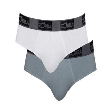 Imagem de Kit/2 Cuecas Zorba 632716 T.P/GG, P, 038, Branco, Grafite