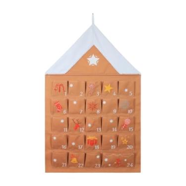Imagem de IEUDNS Calendário do Advento de Natal de 24 dias, Bolsa Organizadora de Parede para Festas e Festivais de Natal com 24 Bolsos para Porta e Banheiro.