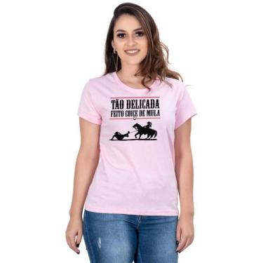 Imagem de Camiseta Country Feminina Algodão Estampada Manga Curta Leve - Campero