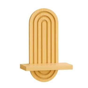 Imagem de Prateleira Decorativa Suspensa de Parede em Madeira Pinus com Design Moderno para Plantas e Objetos,prateleira madeira(1 UNIDADE)