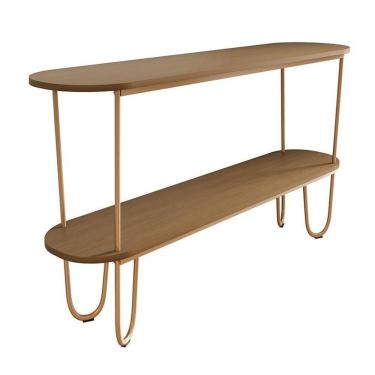 Imagem de Aparador Requinte Pés De Aço Tubolar 160 Cm Canela/dourado Canela/dourado