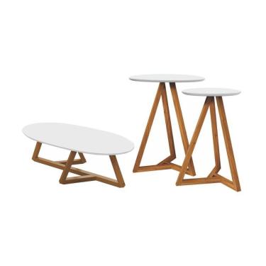 Imagem de Jogo De Mezanino Lateral Com Mesa De Centro Juventus Branco Nature