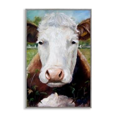 Imagem de Stupell Industries Bessie Cow Portrait Black Framed Giclee Art, design by Mary Sparrow, 45,7 x 30,5 cm