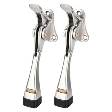 Imagem de Rolha de porta Kickdown de 12 cm - 2 pacotes de batentes de porta para a parte inferior da porta, batente de porta ajustável com um toque, feito de batentes de porta resistentes de liga de alumínio