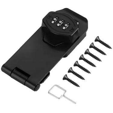 Imagem de 4 cadeados de combinação de liga de zinco, cadeado de código de 3 dígitos para armazenamento de arquivos, armários, armários e muito mais