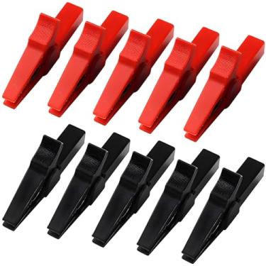 Imagem de Clipes jacaré 200A, pacote com 10 braçadeiras de cabo de jumper resistentes, alças isoladas para conexões de inversor de energia