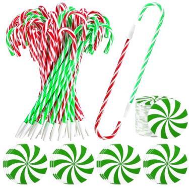 Imagem de AmazingSpark 48 peças de lembrancinhas de festa de Natal, inclui caneta de bengala doce, canetas adesivas de Natal com tinta preta, sacos de presente de Natal para festa de Natal, inverno, férias