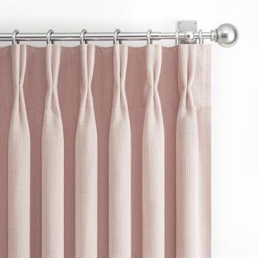 Imagem de Cortinas blecaute rosa claro para quarto de meninas, 213 cm de comprimento, conjunto de 2 painéis, plissadas, à prova de som, duas camadas de linho grosso, bloqueio de calor, privacidade, cortinas