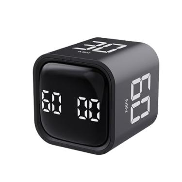 Imagem de Temporizador Pomodoro rotativo de 5, 10, 30, 60 minutos predefinidos, temporizador flip de produtividade de mesa, cronômetro de contagem regressiva de cubo visual, modos personalizados/vibração/volume