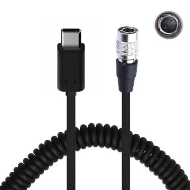 Imagem de Cabo Espiral Hirose 4Pin 12V X Usb-C Para Gravadores Zoom F8 / F4 E So