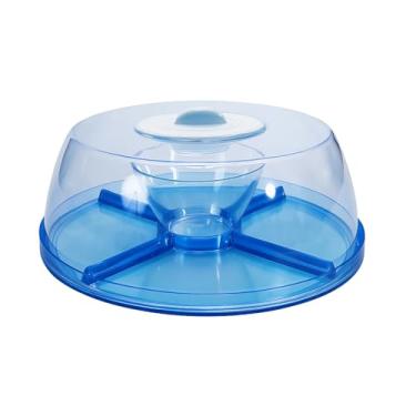 Imagem de Boleira Conjunto Elegance 5 em 1 com Tampa em PS, 29,5cm Diâmetro x 12,5cm Altura, Ideal para Servir Aperitivos (Azul)