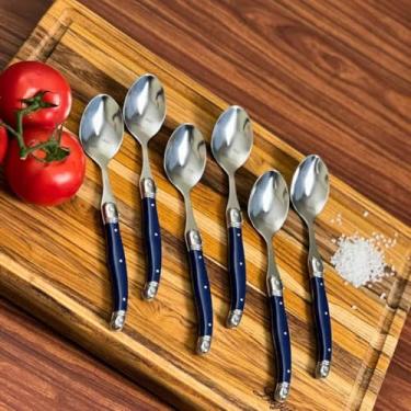 Imagem de Lets Eat It, Faqueiros, Kits de Facas, Colheres, Espátulas e Saca-Rolhas – Variações de Cores e Modelos Laguiole (Azul Marinho, Kit 6 Colheres Luxo)