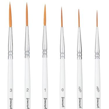 Imagem de LIQWEI Pincel de delineador com script, 6 peças, altamente flexível, extralongo, ponta fina, delineador de rolo para aquarela acrílica, guache a óleo