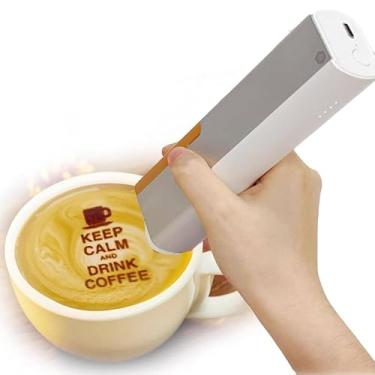 Imagem de Mini impressora de alimentos, impressora portátil de imagem de decoração de bolo, impressora de alimentos a jato de tinta comestível, marrom (vermelho)