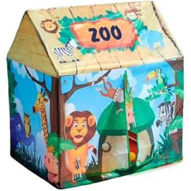 Imagem de Barraca Tenda Infantil Dobrável Zoológico Safari Casinha Portátil Brincadeira Crianças.