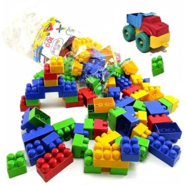 Imagem de BLOCOS DE MONTAR 100 PEÇAS COM CAMINHÃOZINHO KIT EDUCATIVO INFANTIL | APOLLO'S STORE