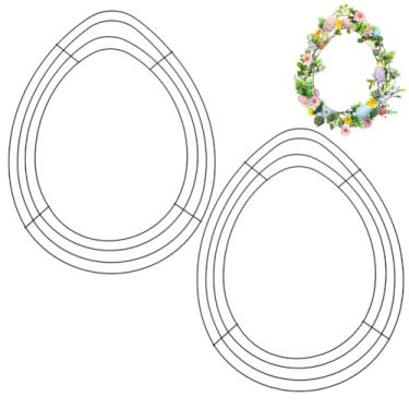 Imagem de SOFPLATE 2 peças de guirlanda de ovo de páscoa, moldura de arame floral, festival, 40,6 cm de ferro, redondo, jardim, festa, celebrações, anel de guirlanda de metal para projetos de artesanato