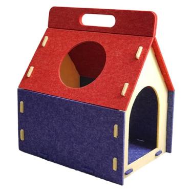 Imagem de KiBcsLic Casinha de feltro para gatos, esconderijo para brincar e descansar, a arranhões, para uso interno, quente, divertida, espaçosa, e, Style B