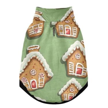 Imagem de SEHANY Casaco de Natal de gengibre para cães pequenos, superquente à prova de vento, jaqueta de inverno macia e aconchegante para animais de estimação para clima frio na neve com coleira para animais