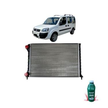 Imagem de Kit Radiador Doblò 1.3/1.6/1.8 16V + Aditivo Paraflu Rosa 1L + Água Desmineralizada 1L