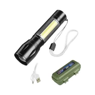 Imagem de Lanterna Tática Portátil Mini LED Com Carregamento USB, Luz Focal Ajus